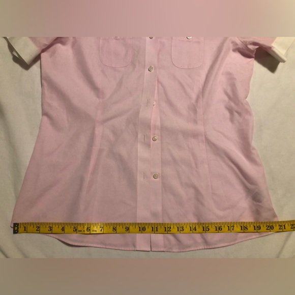 Brooks Brothers, 10, pink pink stripe with white collar & short sleeve cuffs - Picture 7 of 15